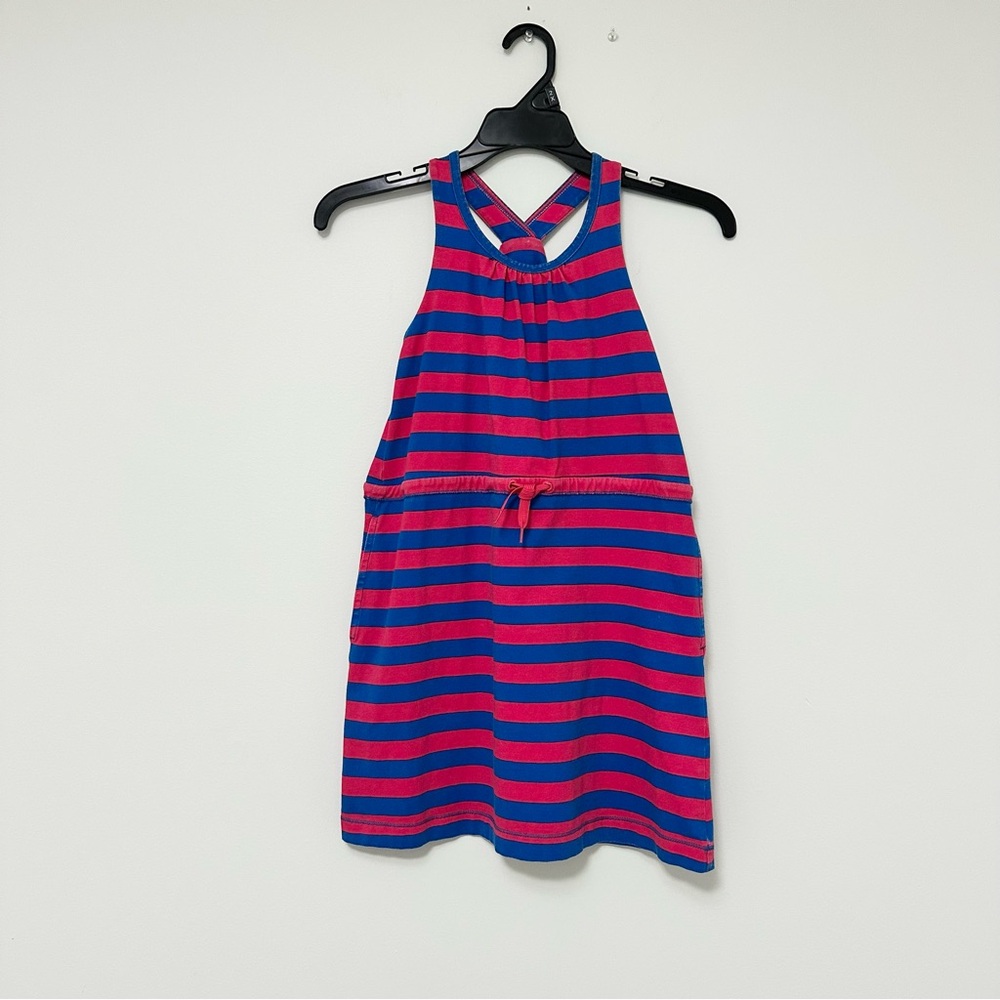 Patagonia Girls Tidal Dress Striped Sleeveless Athletic in Pink and Blue Size 8